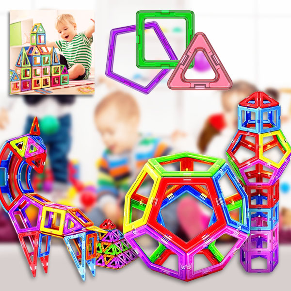 3D magnetinės statybinės kaladėlės (50 vnt.) | BUILDNETIC