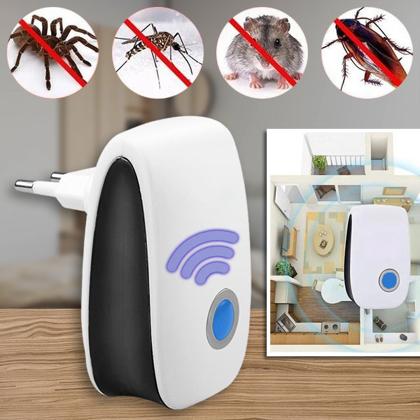 Ultragarsinis kenkėjų atbaidymo įrenginys - 100m², 22-65 KHz, saugus naminiams gyvūnams | BUGBUSTER