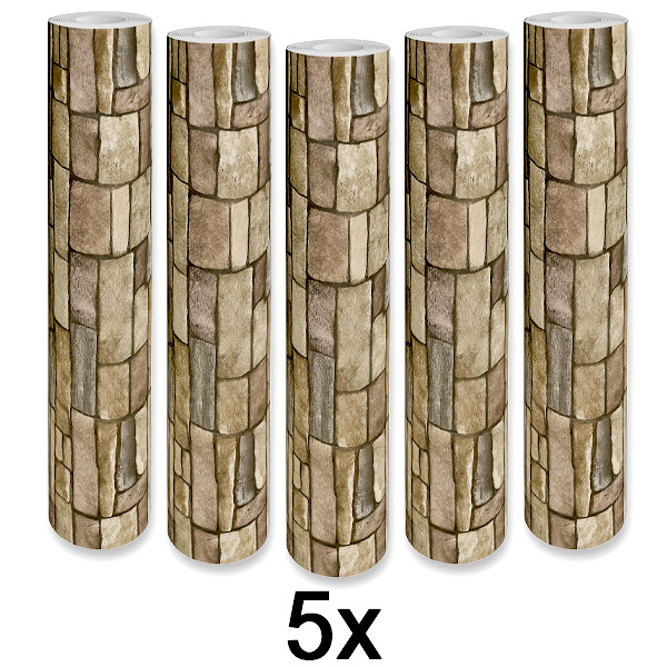 5x Lipni 3D plytų rašto sienų plokštė | WALLCORWRAP