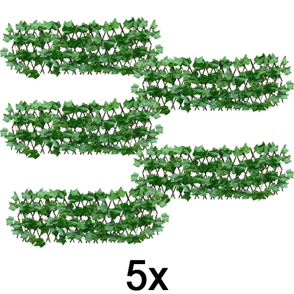 5x Išplečiamas gebenės tvoros skydas – 30×180 cm, atsparus UV, be įrankių | GREENFENCE