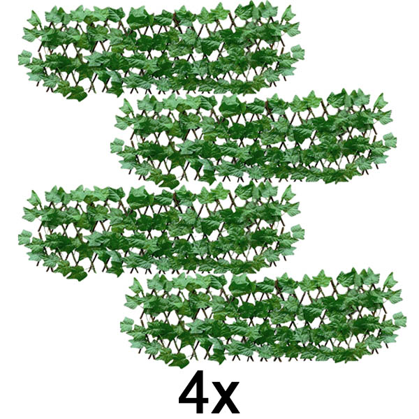 4x Išplečiamas gebenės tvoros skydas – 30×180 cm, atsparus UV, be įrankių | GREENFENCE