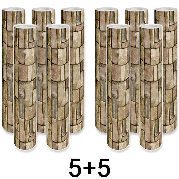 5x 1+1 NEMOKAMAI Lipni 3D plytų rašto sienų plokštė | WALLCORWRAP