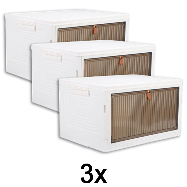 3x Daiktadėžė su dangčiu – paruošta per 2 minutes, nereikia įrankių | ORGABOX