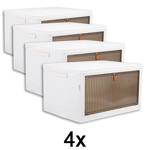 4x Daiktadėžė su dangčiu – paruošta per 2 minutes, nereikia įrankių | ORGABOX