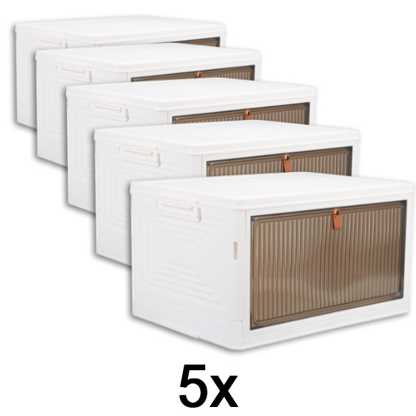 5x Daiktadėžė su dangčiu – paruošta per 2 minutes, nereikia įrankių | ORGABOX