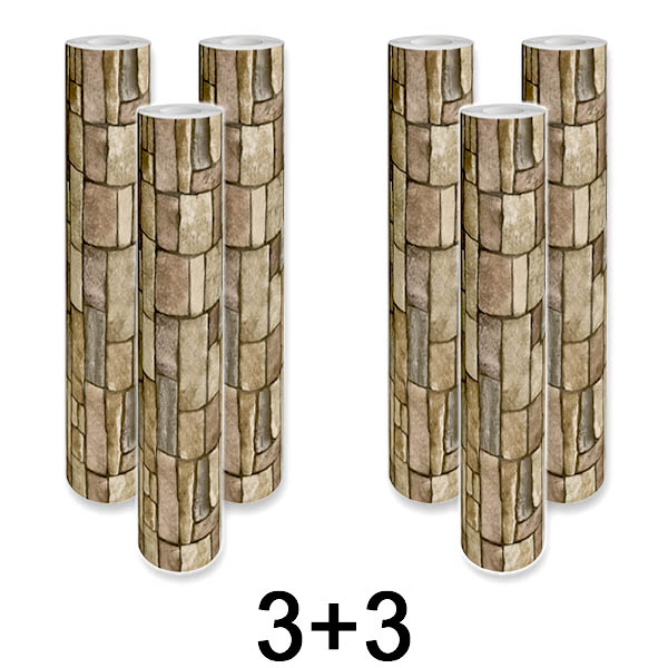 3x 1+1 NEMOKAMAI Lipni 3D plytų rašto sienų plokštė | WALLCORWRAP